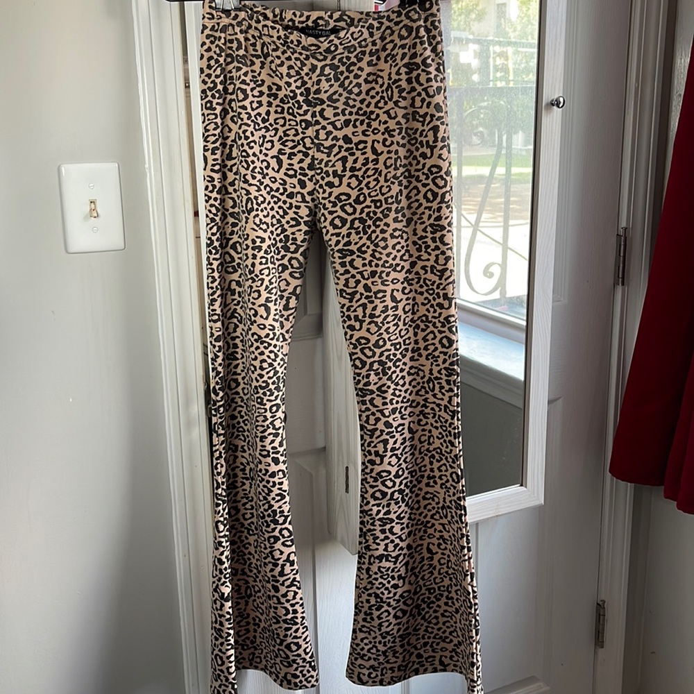 Leopard print pants from Nasty Gal.